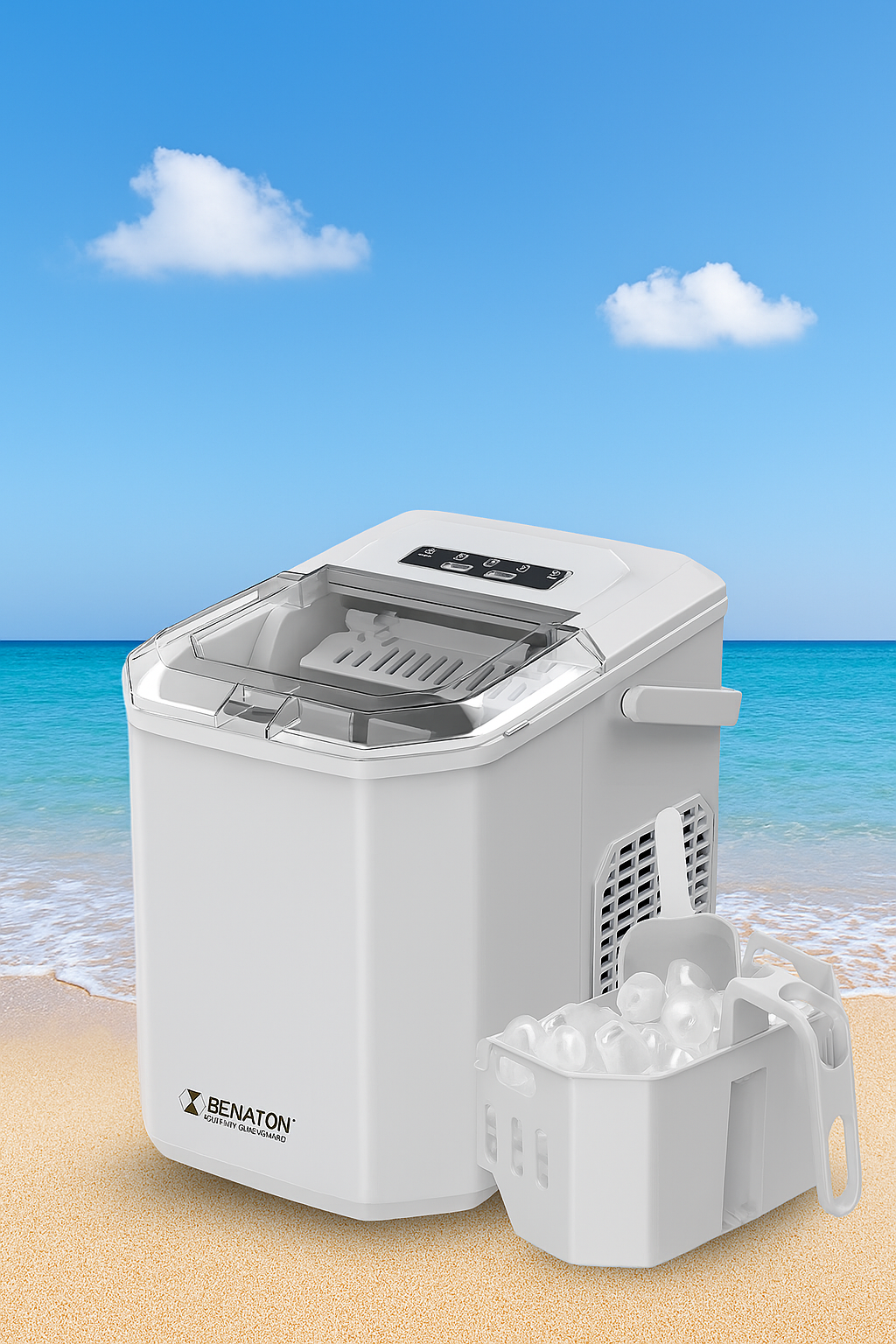 מכונת קרח ביתית BENATON BT-1338 – להכנת קרח טרי עד 12 ק"ג ביום!