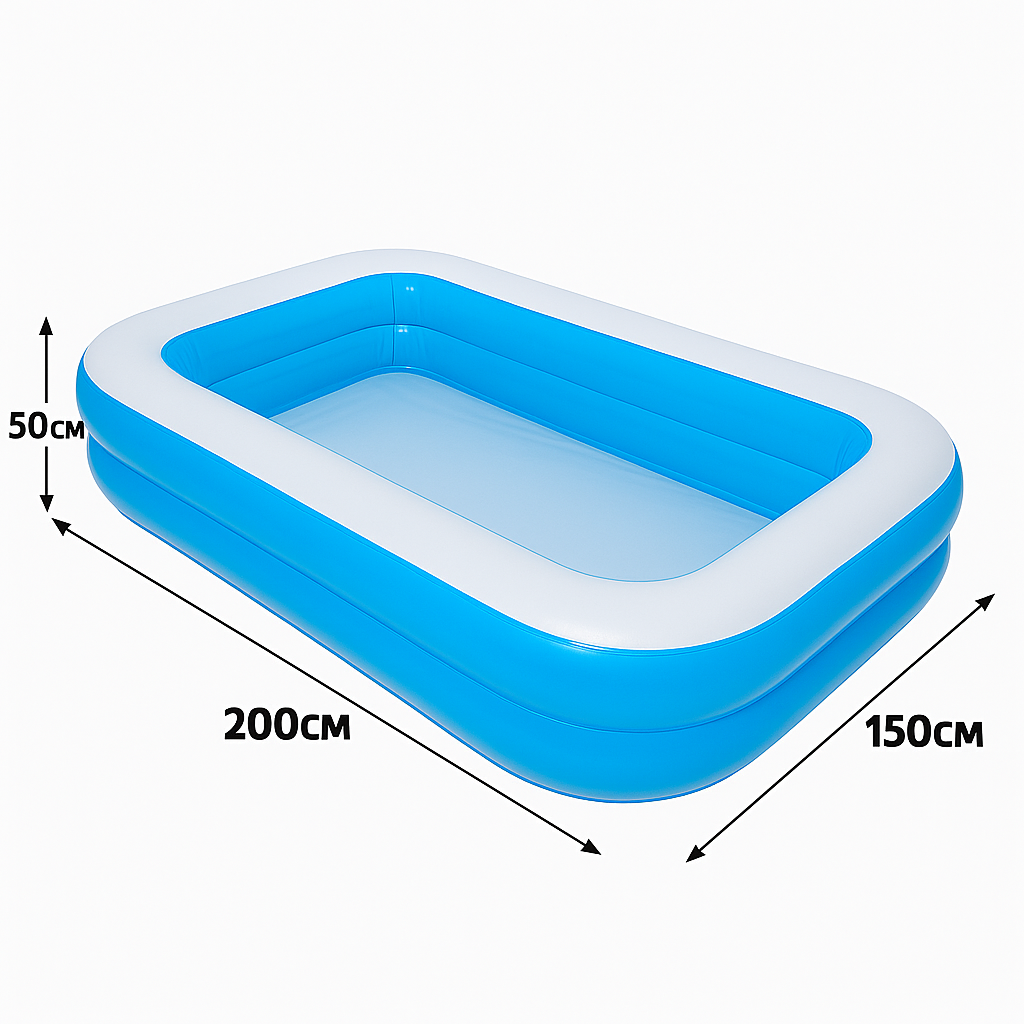 בריכה מתנפחת גדולה למשפחה – 200×150×50 ס"מ | לקיץ מושלם בגינה - Image 2