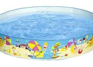 בריכה דופן קשיח לילדים הדפס חוף-ים 25*152