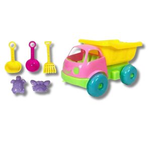 משאית צבעונית + כלים לים 15 ס"מ