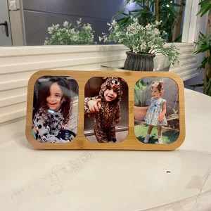 מסגרת מלבן מעץ ל3 תמונות