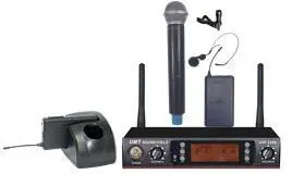 סט מיקרופונים אלחוטיים כפול נטען דגם UMT UHF-5200